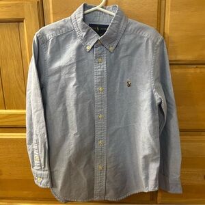 Ralph Lauren Boy’s Classic Blue Long-sleeve Button Down Shirt Size 6